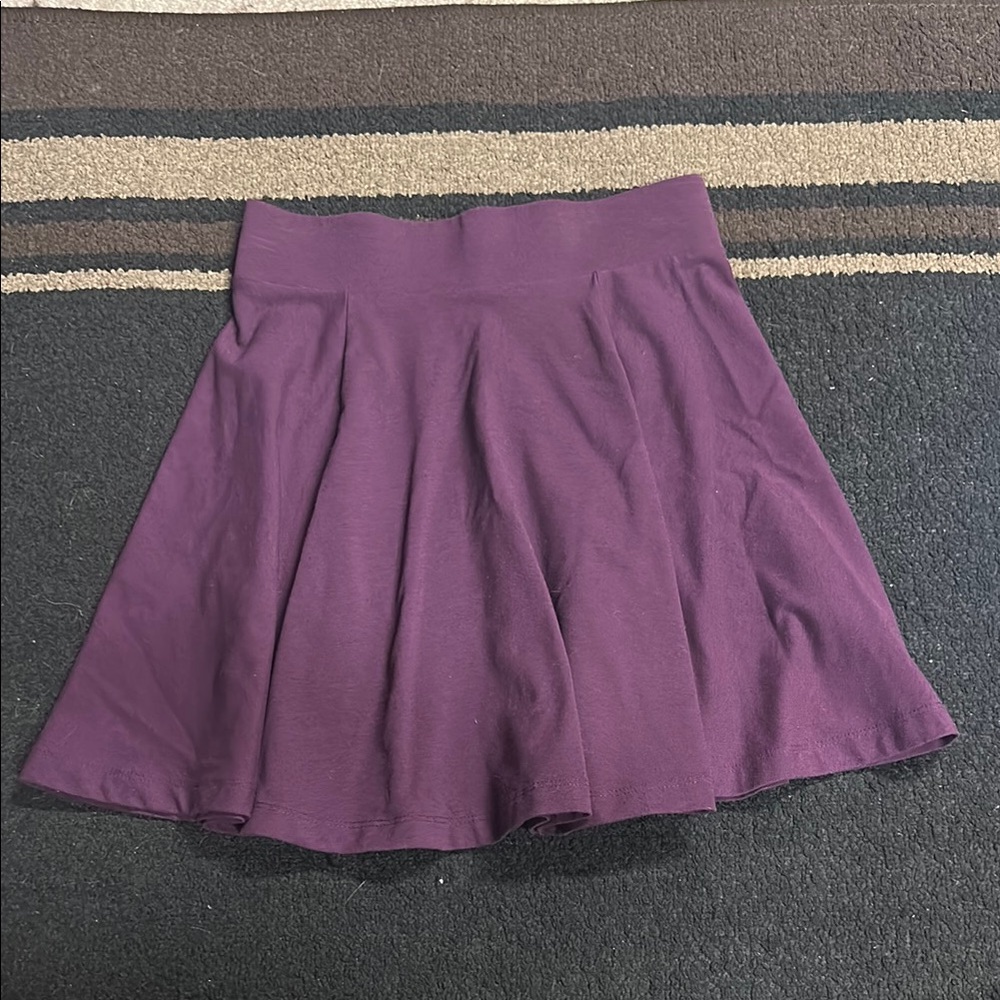 H&M Purple Pleated Skater Mini Skirt